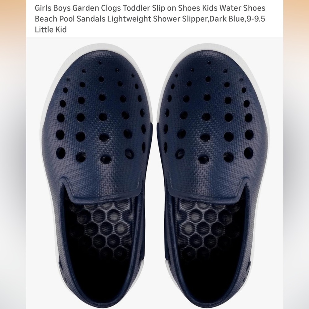 Kids Navy Slip-On Water Shoes